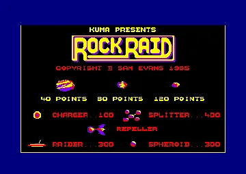 Rock Raid (S) (1985) screen shot title